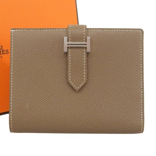 【美品】正規品 エルメス ベアン コンパクト 二つ折り 財布 希少色 刻印▢H HERMES（エルメス） 二つ折り財布 ベアン コンパクト ヴェルソ BEARN