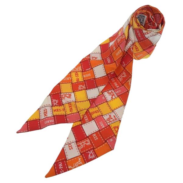 Twilly d'Hermes エルメス HERMES ツイリー ボルデュック柄 編み込み柄