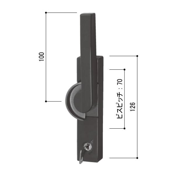 YKK窓 ハンドル 交換 純正品 鍵付クレセント 右勝手カバー有 ピッチ７０ HH3K13391-132