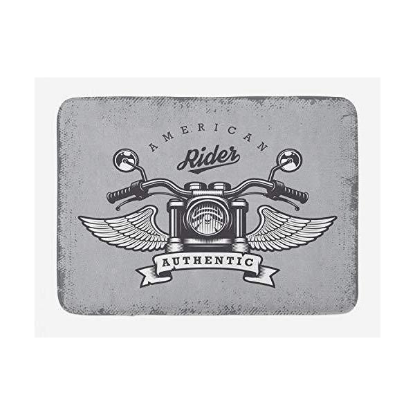 Lunarable Route 66 Bath Mat Classic Motorcycle With American Rider Calligra Ys 輸入雑貨店 チェッカードフラッグ 通販 Yahoo ショッピング