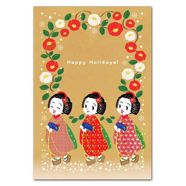 舞妓ちゃんと楽しむポストカード 椿 可愛い絵葉書