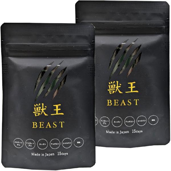 他サイト： 獣王beast 獣王 サプリ 獣王ビースト 亜鉛 メンズサプリ クラチャイダム トンカットアリ アルギニン シトルリン (合計30日分) 45粒 x2袋の商品画像