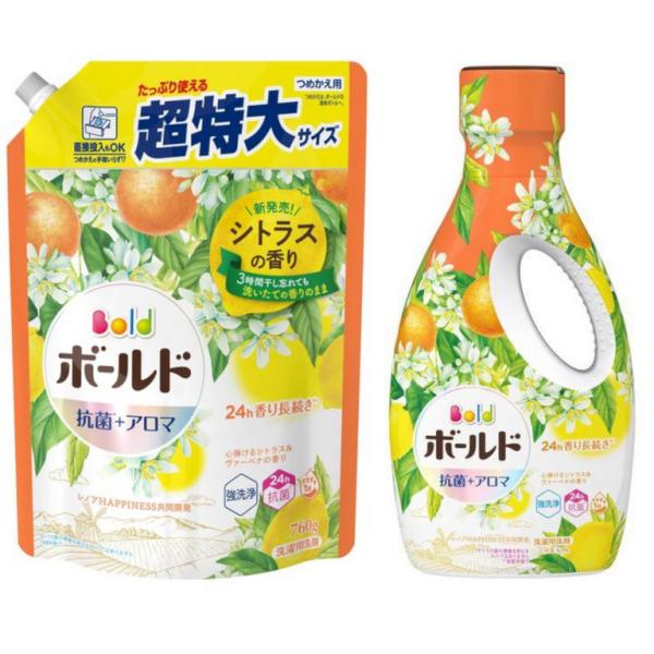 【まとめ買い】 ボールド 洗濯洗剤 液体 シトラス＆ヴァーベナ ジェル 超特大サイズ 630g 本体+ 760g 詰め替え