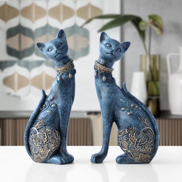 エジプト猫♪置物2体セット インテリア オブジェ オーナメント エジプト猫♪置物2体セット インテリア オブジェ オーナメント