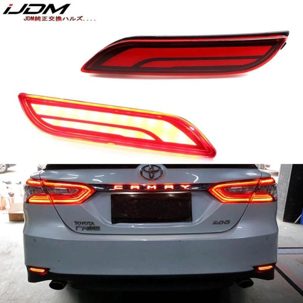 トヨタ カムリ LED バンパー リフレクター ライト テール ブレーキ リア フォグランプ ターンシグナル 8191006070 8192006060 2018-Up