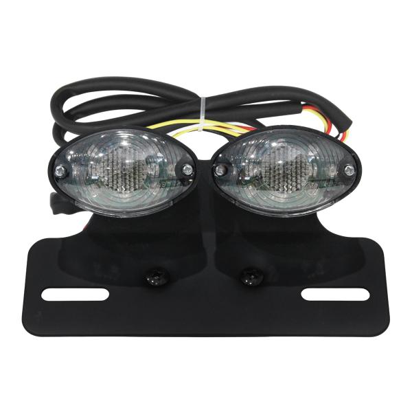 ю バイク 汎用 LED ツイン テールランプ クリア レンズ 1個 ウインカー