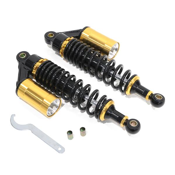 バイク　汎用リアショック　リアサス　320mm 2本セット ю 【汎用】 リア サスペンション [ 320mm ] タンク付 O型 黒/金 2本