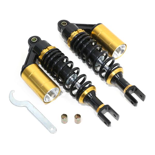 ю 【汎用】 リア サスペンション [ 280mm ] タンク付 コの字型 黒/金 2