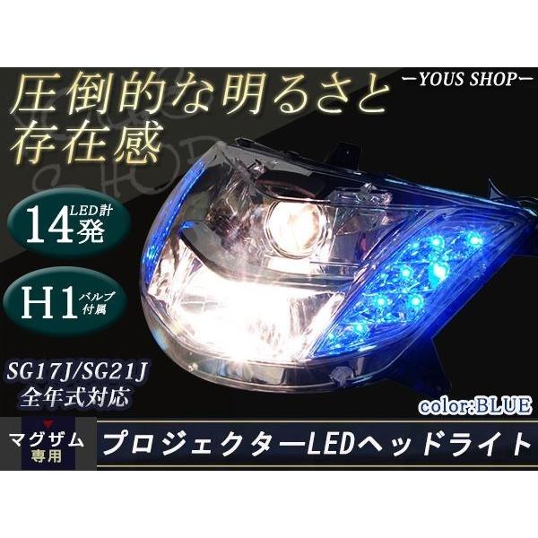 マグザム SG17J SG21J MAXAM プロジェクター LED ヘッドライト青