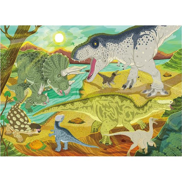 ②恐竜ジグソーパズル　スピノサウルス他20名　木額54×79㎝完成品　千　極美品 ②恐竜ジグソーパズル スピノサウルス他20名 木額54×79㎝完成品 千