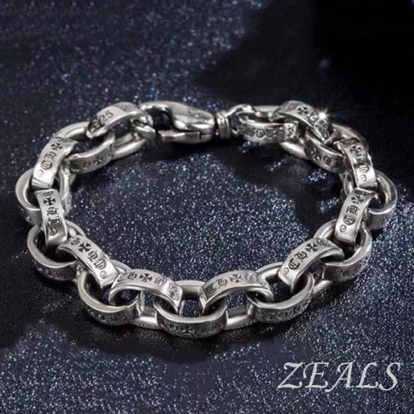 シルバーアクセサリー ペーパーチェーンブレスレット 幅10mm