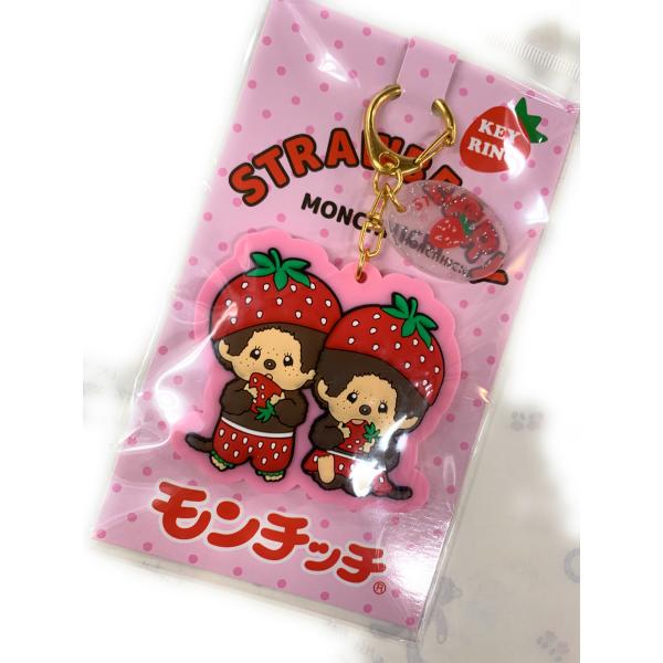 北海道限定 ひつじ ご当地モンチッチ ストラップ キーホルダー モンチッチ いちごstrawberry ラバーキーホルダー ペアタイプ : 北海道