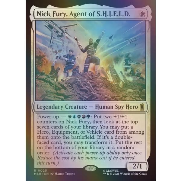 MTG ■白/英語版■(025)★FOIL★《S.H.I.E.L.D.のエージェント、ニック・フューリー/Nick Fury, Agent of S.H.I.E.L.D.》マーベル MSH 白R