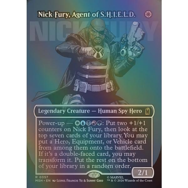 MTG ■白/英語版■(357)★ボーダーレスFOIL★《S.H.I.E.L.D.のエージェント、ニック・フューリー/Nick Fury, Agent of S.H.I.E.L.D.》マーベル MSH白R