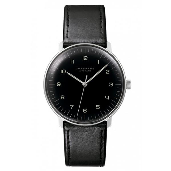 素晴らしい ユンハンス メンズ 黒革腕時計 - レザーベルト - www 