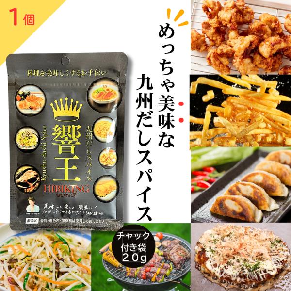送料無料 九州だしスパイス 響王 ヒビキング 無添加調味料 九州素材使用 香料・着色料・保存料不使用 宮崎発 和食 洋食 中華 響 チャック付き袋タイプ