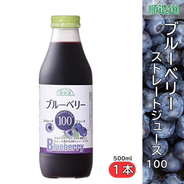 ブルーベリー100 果汁100％ストレート 500ml 順造選