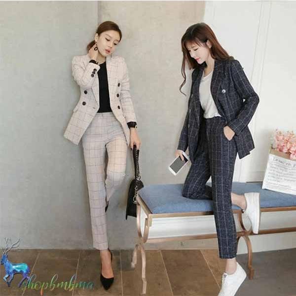 チェック柄スーツ セットアップ レディース ビジネス アンクル丈 テーラードジャケット パンツスーツ 2点セット スリム カジュアル キュート 卒業式 入園式 Wan502 ショップbmbm 通販 Yahoo ショッピング