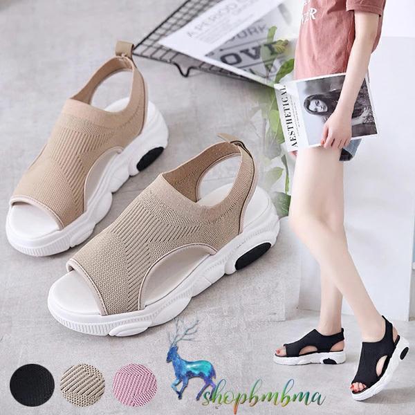 厚底サンダル レディース スポーツサンダル 楽チンな履き心地 通気性 オープントゥ サンダル カジュアル 歩きやすい 軽い 可愛い メシュ ウェッジヒール Wan515 ショップbmbm 通販 Yahoo ショッピング