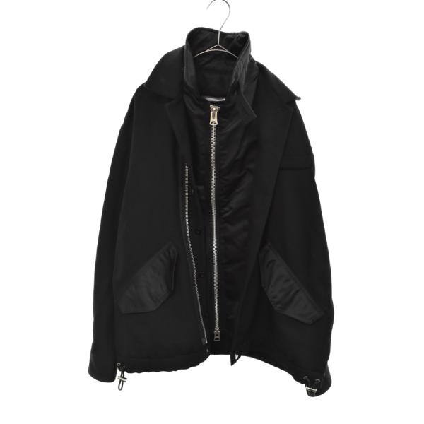 sacai サカイ 21AW 再構築ウールサージナイロンブルゾン sacai サカイ 21AW 再構築ウールサージナイロンブルゾン