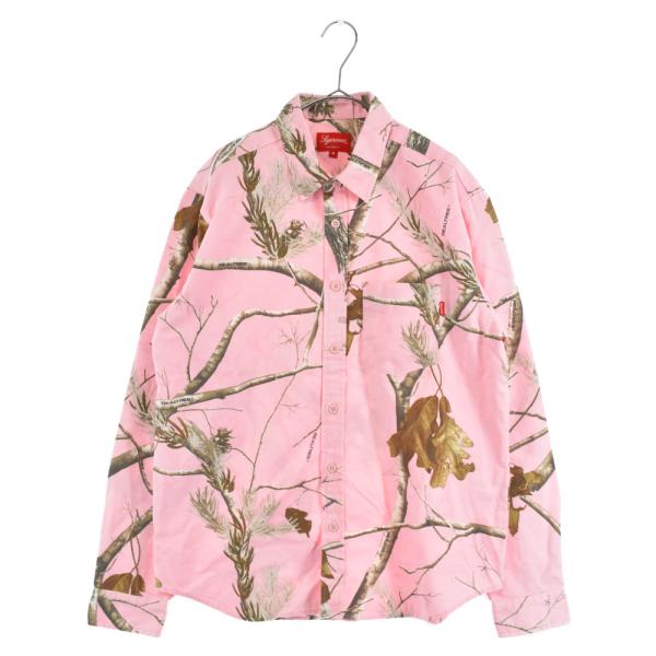 極美品 SUPREME シュプリーム 25SS リアルツリー フード長袖シャツ 極美品 SUPREME シュプリーム 25SS リアルツリー フード長袖