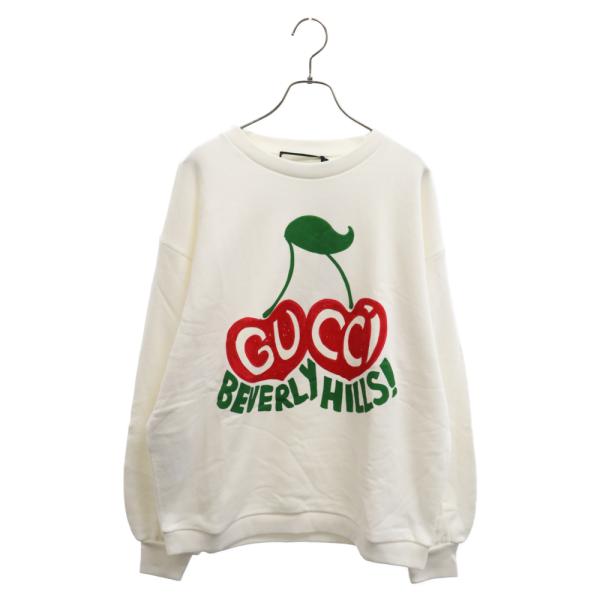 GUCCI - ★Betty★クリーニング済　GUCCI チェリー刺繍トレーナー グリーン（緑）系 GUCCI(グッチ) スウェット・トレーナー