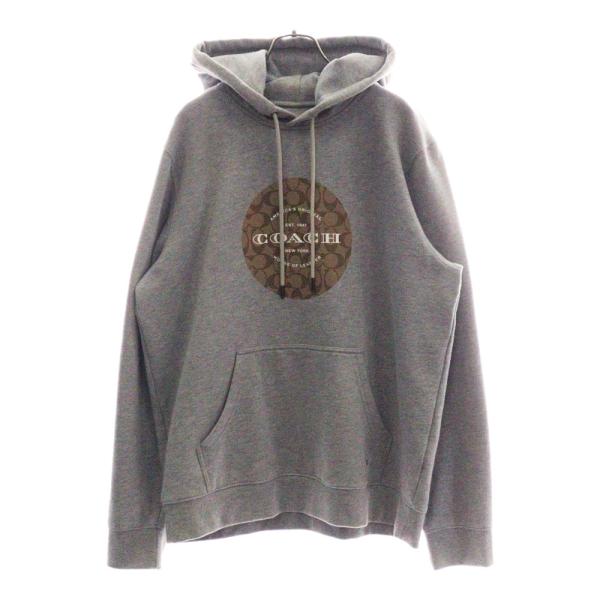 COACH（コーチ） フロント ロゴプリント スウェットパーカー グレー