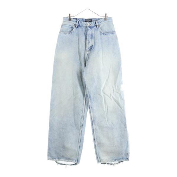 ア*ン様 超人気モデル　限定商品 BALENCIAGA✖︎スワロフスキー デニム BALENCIAGA（バレンシアガ） 23AW ダメージ加工バギーデニムパンツ