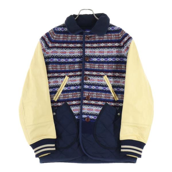 JUNYA WATANABE COMME des GARCONS ジュンヤワタナベ コムデギャルソン 21AW 袖レザーフロントニット スタジャン マルチ WH-J014 JUNYA WATANABE COMME des GARCONS ジュンヤワタナベ コムデギャルソン