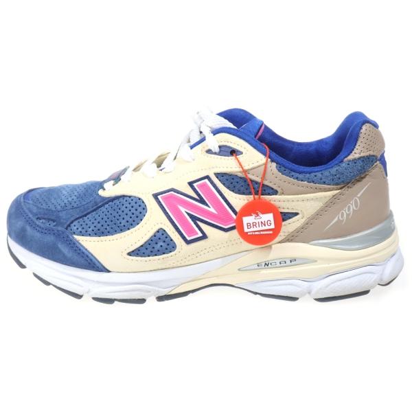 New Balance ニューバランス ×KITH M990KH3 DAYTONA キス 990V3 デイトナ ローカットスニーカーシューズ ベージュ/ブルー US9.5/27.5cm