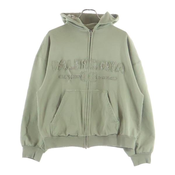 【新品未使用】BALENCIAGA バレンシアガ プルオーバーパーカー M BALENCIAGA（バレンシアガ） 24AW Regular Zip Up Hoodie ダメージ加工