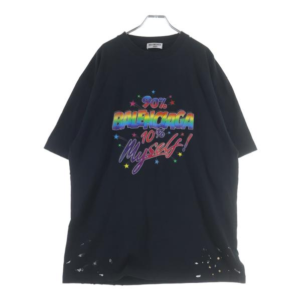 BALENCIAGA（バレンシアガ） Slogan Print Large Fit T-Shirt ダメージ