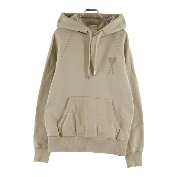 AMI Alexandre Mattiussi アミアレクサンドルマテュッシ Hoodie ハートロゴ刺繍 プルオーバースウェットパーカー フーディー ベージュ E22USW202.747 AMI Alexandre Mattiussi アミアレクサンドルマテュッシ Hoodie ハート