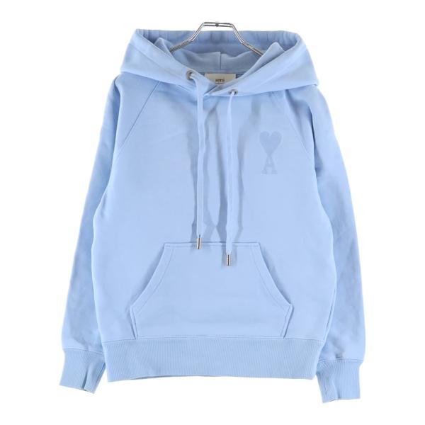 AMI Alexandre Mattiussi アミアレクサンドルマテュッシ Hoodie ハートロゴ刺繍 プルオーバースウェットパーカー フーディー ブルー E22USW202.747 AMI Alexandre Mattiussi アミアレクサンドルマテュッシ Hoodie ハート