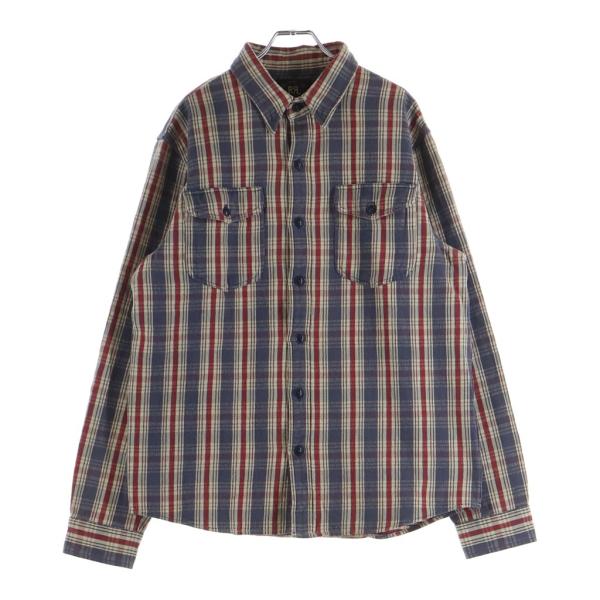RRL ダブルアールエル Check Twill Work Shirt Blue/Cream/Red 長袖