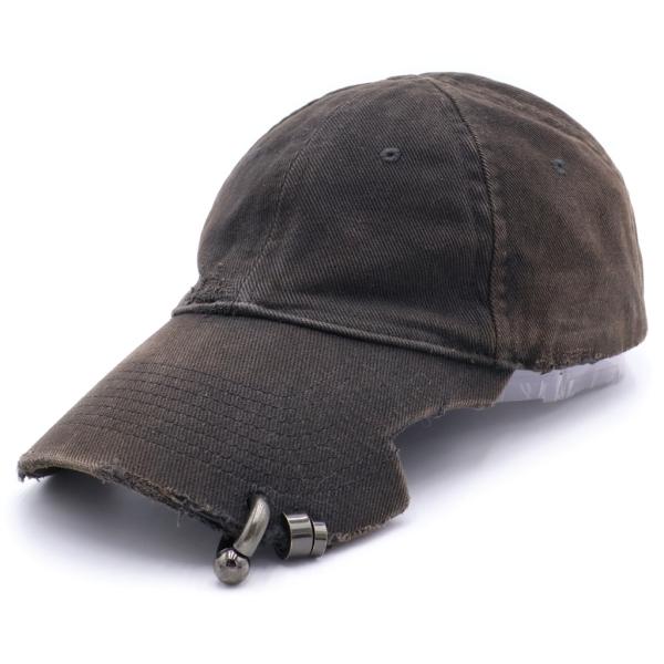BALENCIAGA バレンシアガ 23AW Logo Embroidered Ring Cap 744299 ロゴ刺繍 ベースボールピアスキャップ ブラック BALENCIAGA（バレンシアガ） 23AW Logo Embroidered Ring Cap 744299
