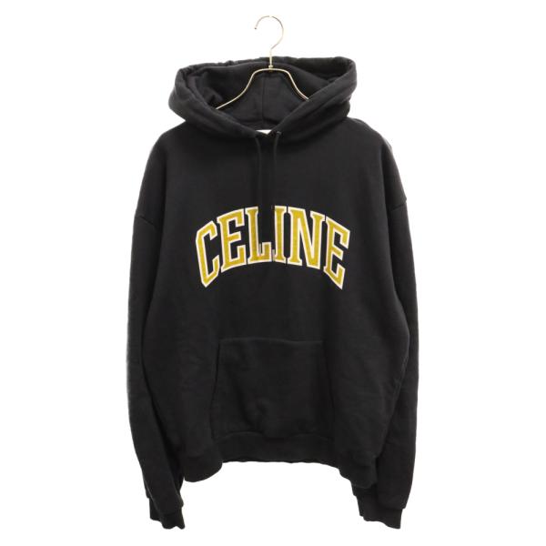 CELINE（セリーヌ） ルーズロゴプリント スウェット パーカー ブラック