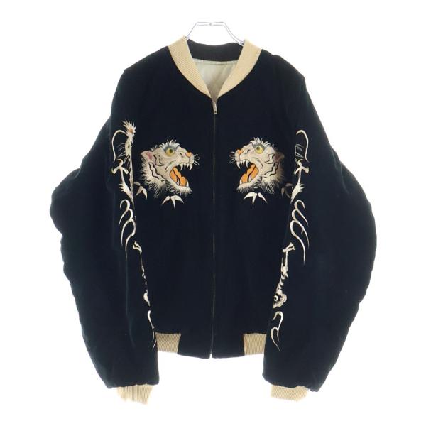 美品90s テーラー東洋　別珍 スカジャン 虎　龍　日本地図スーベニアジャケット TAILOR TOYO テーラー東洋 90s 日本限定 スーベニアジャケット