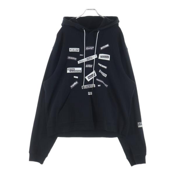 99%is ナインティナインパーセントイズ Reflective Patch hoodie リフレクティブ プルオーバーパーカー フーディー ブラック
