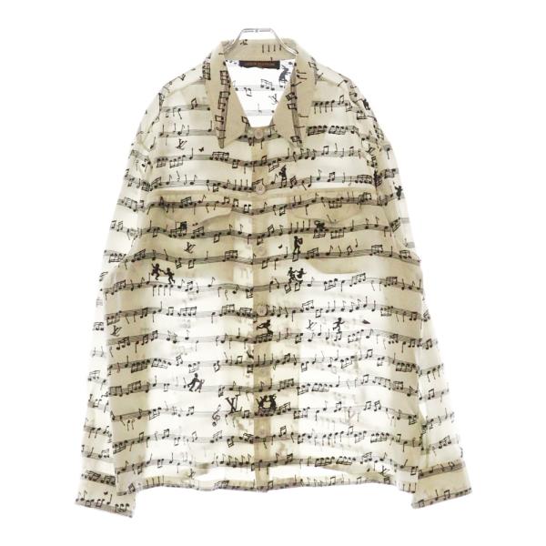 LOUIS VUITTON ルイヴィトン 23SS 音符総柄ミリタリーシルク長袖