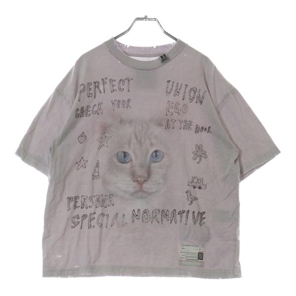 メゾンミハラヤスヒロ Cat Print Bleached T-shirt キャットプリント