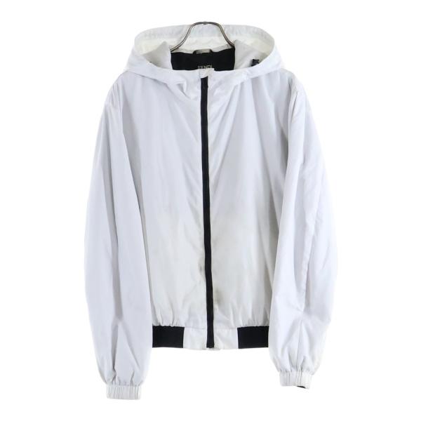 FENDI ズッカ フルジップ トラックジャケット ブラック/ホワイト FENDI ズッカ フルジップ トラックジャケット ブラック/ホワイト