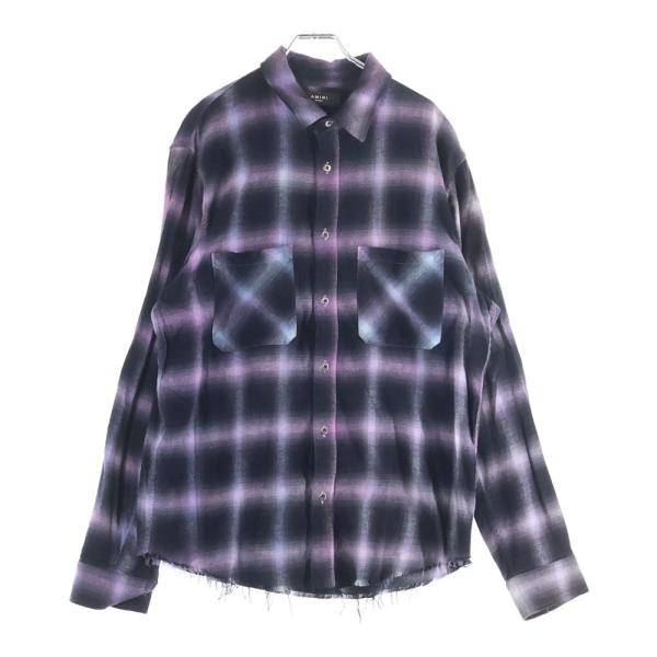【M】AMIRI アミリ チェック柄 ダメージ ネルシャツ shopbring_1426a120027