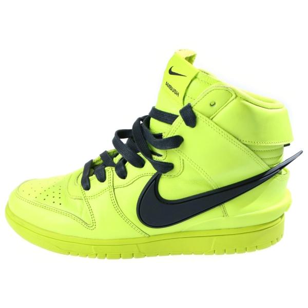 ナイキ ×AMBUSH DUNK HIGH FLASH LIME CU7544-300 アンブッシュ ダンク フラッシュライム ハイカットスニーカー イエロー US9.5/27.5cm