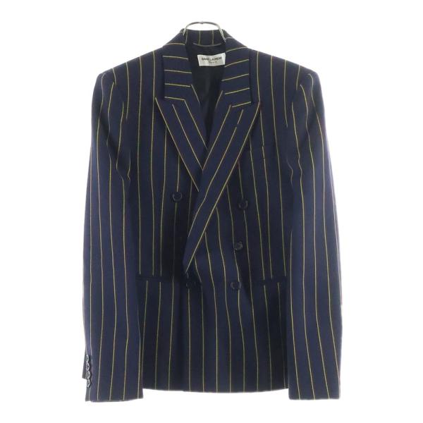 サンローランパリ 20AW ストライプ ウールサージ ダブルブレステッド