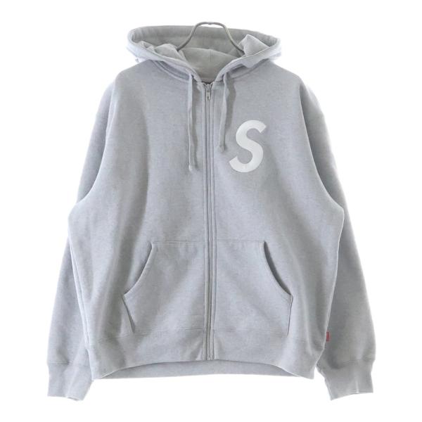 Supreme グレー フード付きパーカー M 送料込！SUPREME Trademark Hooded Sweatshirt パーカー グレーM