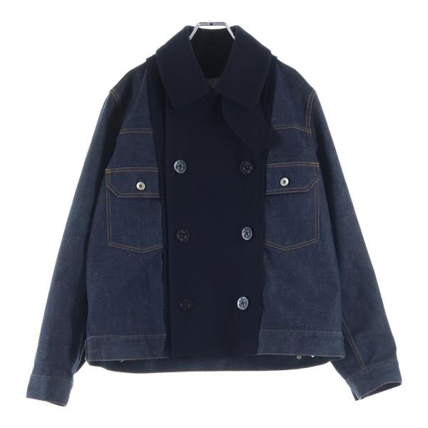 sacai（サカイ） Wool Melton Jacket 2フリップポケット 切替デニム