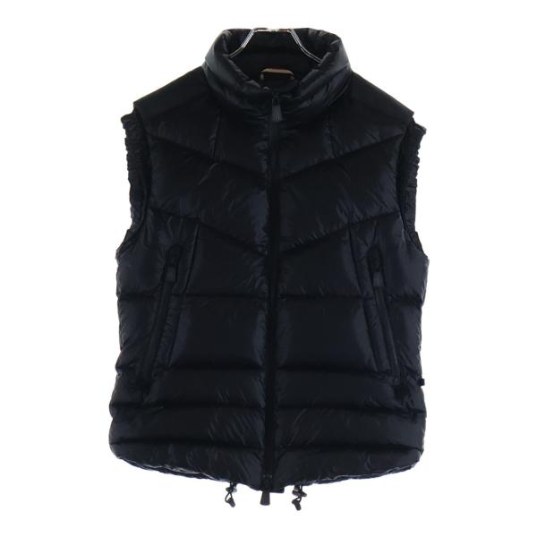 MONCLER モンクレール KOSTEMBERG GILET バックロゴパッチ ジップアップ ナイロンダウンベスト ブラック 120974330605 MONCLER（モンクレール） KOSTEMBERG GILET バックロゴパッチ ジップ