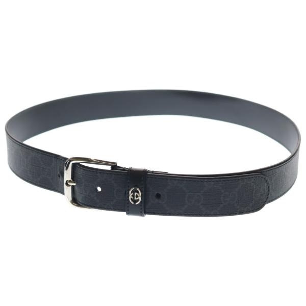 GUCCI グッチ インターロッキングG ディテール付き ベルト ブラック 673921 92TIN 1000 GUCCI（グッチ） インターロッキングG ディテール付き ベルト ブラック