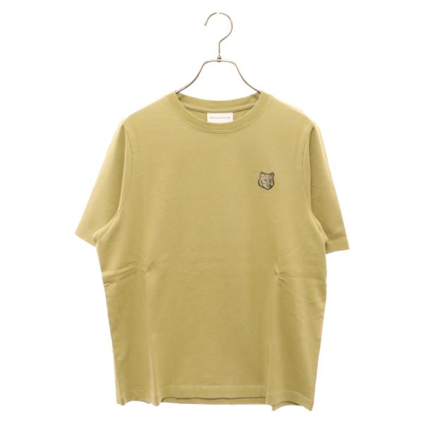 MAISON KITSUNE メゾンキツネ ボールド フォックスヘッド パッチ コンフォート 半袖Tシャツ フロント刺繍 カーキー レディース MW00127KJ0119 MAISON KITSUNE（メゾン キツネ） ボールド フォックスヘッド パッチ